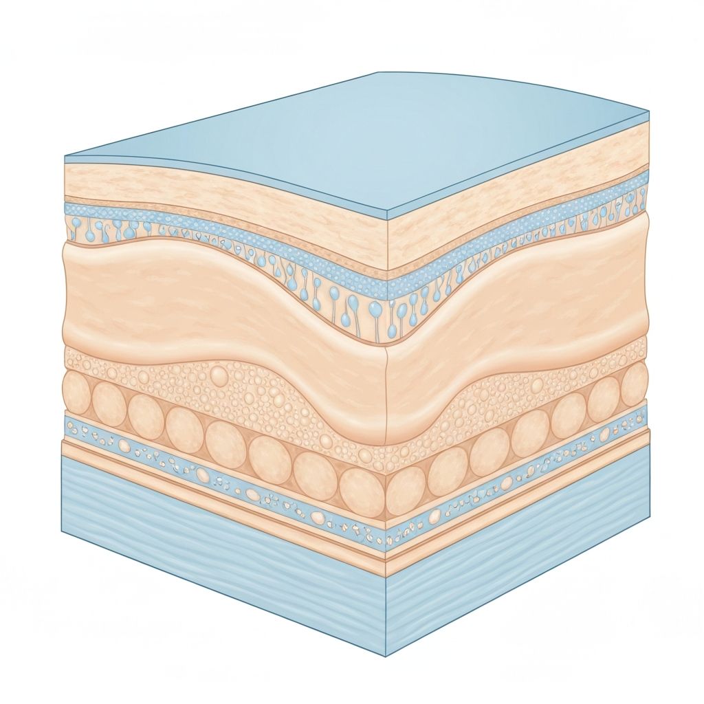 Schematische Darstellung der Hautschichten